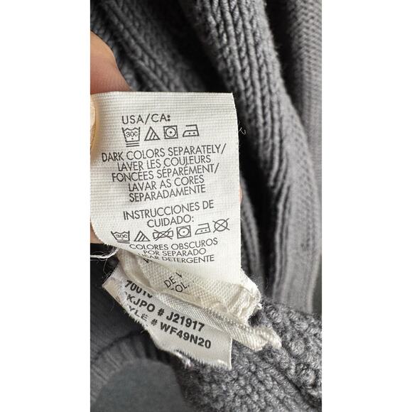CALVIN KLEIN Women’s Gray Hooded Knit Cardigan Sweater Size Large Fall Cozy - Picture 12 of 12